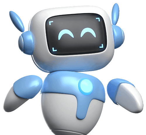 Mascote da Robótica de Sucesso sorrindo